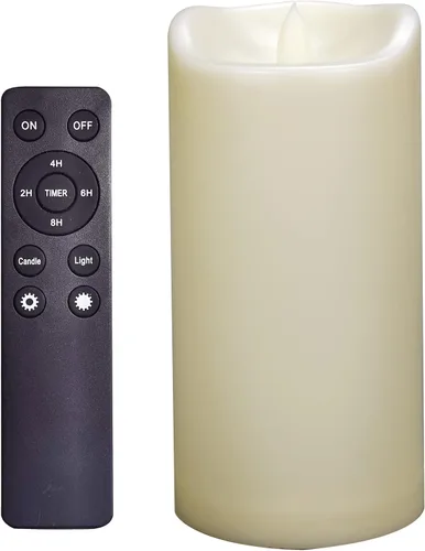 Miniatura 16 de CANDLE CHOICE Velas impermeables sin llama para exteriores, funcionan con pilas, con temporizador, gran resina plástica brillante, parpadeante
