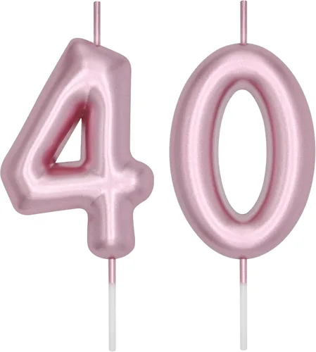 Miniatura 75 de DERVENTA Vela con números de 2.36 pulgadas, decoración perfecta para cumpleaños, brunch, postre, pastel, 1 pieza (número 0 rosa)