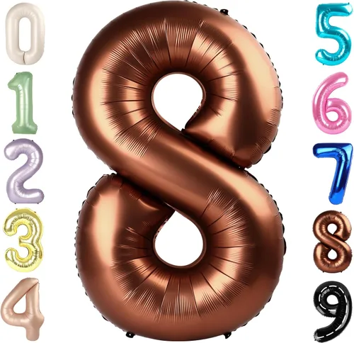 Miniatura 298 de Globos de números de 5 globos de 40 pulgadas, decoraciones de cumpleaños azules para niños y niñas, globos de números azul marino grandes