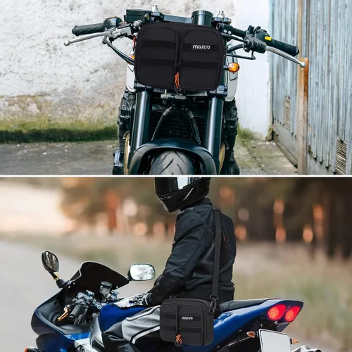 Miniatura 8 de MOSISO Bolsa universal para manillar de motocicleta, para horquilla delantera de motocicleta, bolsa portátil para herramientas de motocicleta, bolsa