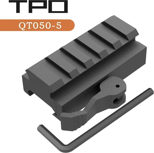 Miniatura 5 de TPO QT05-5 0.5" 5-Slot Low Profile Picatinny Riser Mount with Quick Release for Red Dots, Scopes, Optics, Flashlight