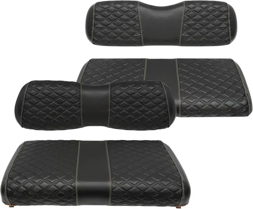 Fundas de asiento de carrito de golf, delanteras y traseras, impermeables y resistentes al sol, de piel de vinilo de grado marino, accesorios para