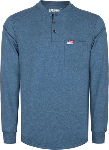 Miniatura 9 de BOCOMAL Camisas FR para hombre, manga larga, Henley EX, suave, jaspeado, 6 onzas, peso medio, resistente al fuego, camiseta de trabajo CAT2