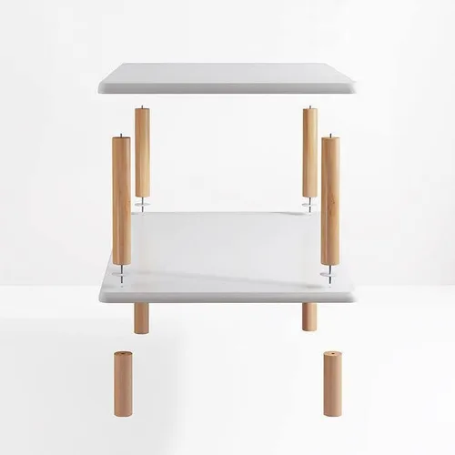 Miniatura 7 de Estantería de 4 niveles, estantería estándar para el hogar, moderna estantería de madera con estantes rectangulares para dormitorio, oficina, Blanco