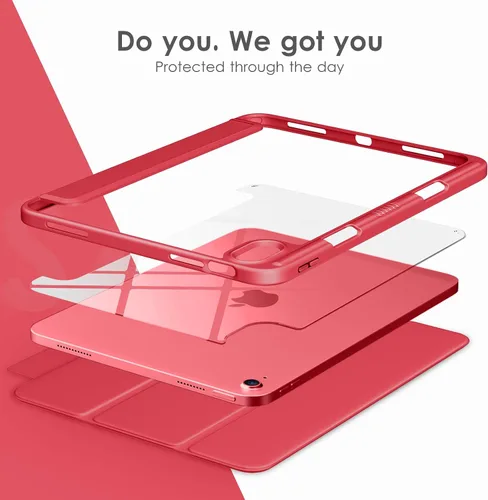 Miniatura 4 de DTTOCASE - Funda para iPad de 10.ª generación de 2022, 10.9”, reverso transparente y marco de poliuretano termoplástico antigolpes
