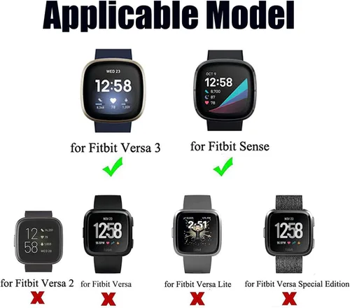 Miniatura 2 de Paquete de 8 bandas elásticas compatibles con Fitbit Versa 3 y Fitbit Versa 4, Fitbit Sense y Fitbit Sense 2, pulsera deportiva ajustable de nailon