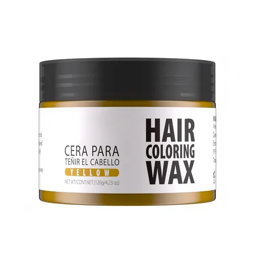 Gowwim Color de cera para el cabello, tinte temporal para el cabello, cera natural y no grasosa para mujeres y hombres, 4.23 onzas, amarillo