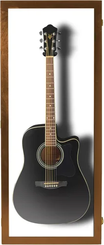 Miniatura 11 de PENNZONI Vitrina de guitarra acústica - Estuche acrílico para guitarra acústica - Soporte de pared para guitarra hecha de marco de madera dura
