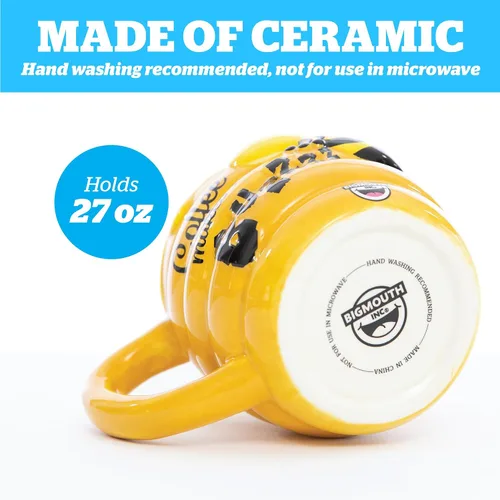 Miniatura 4 de BigMouth Inc Buzz-presso - Taza de café divertida en forma de panal - Lindas tazas para mujeres, hombres y niños - Regalos geniales para adultos