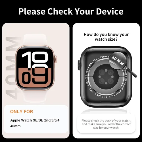 Miniatura 2 de Juego de 6 fundas para Apple Watch 40 mm SE 2 (2024) Series 6, Series 5, Series 4 con protector de pantalla de vidrio templado, funda protectora