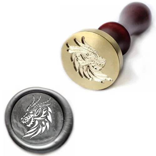 Miniatura 7 de Sellos de cera de sellado de patrones de animales, sellos de cobre y empuñadura de madera, kit de sellos de cera para sobres de tarjetas, embalaje