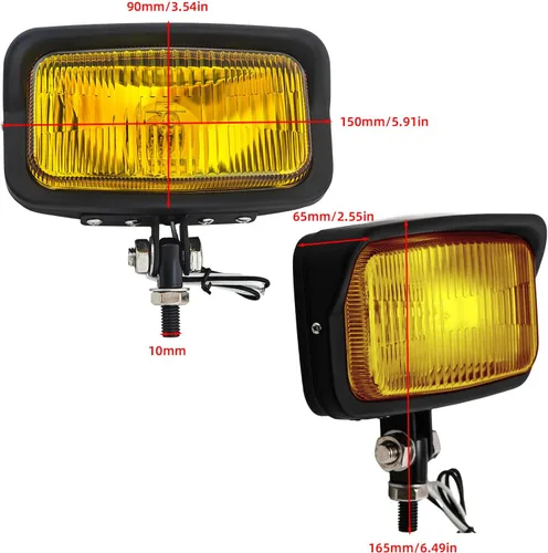 Miniatura 3 de FATECIM Vintage motocicleta cuadrado faro retro cabeza luz lámpara ámbar lente con visera universal para Harley Cruiser Bobber Chopper Yamaha Honda