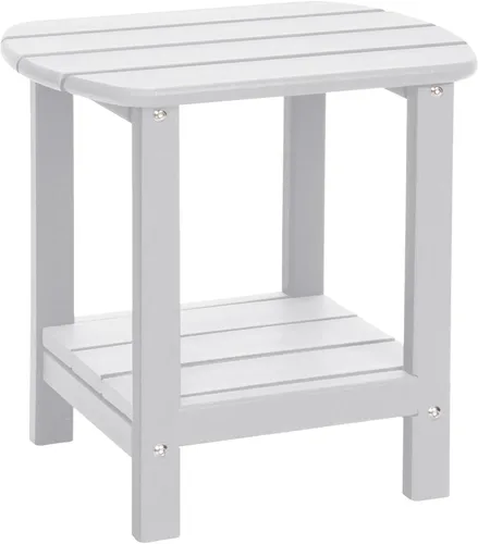 Miniatura 13 de Adirondack - Mesa auxiliar para exteriores, mesa de patio pequeña de polietileno de alta densidad de 16.5 pulgadas con estante de almacenamiento