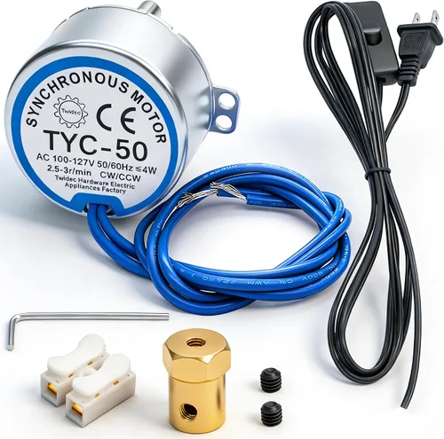 Twidec /Motor eléctrico síncrono de la plataforma giratoria 2.5-3RPM/MIN 50/60Hz 4W CCW/CW AC100~127V Motor de sincronización para torneador de