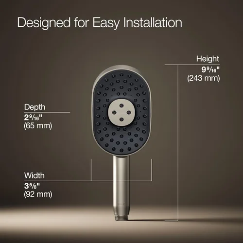 Miniatura 3 de KOHLER 26284-BN Statement Oblong Multifuntion - Ducha de mano de 2,5 gpm, níquel cepillado vibrante