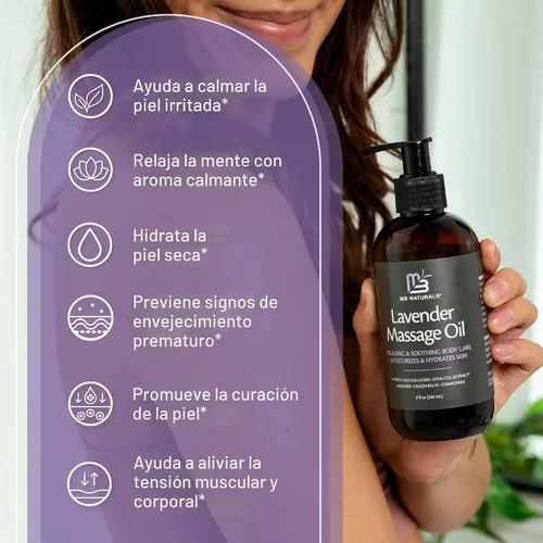 Miniatura 8 de Aceite de masaje sensual de lavanda con colágeno y células madre, terapia de ajuste de la piel para glúteos, muslos y abdomen, aceite anticelulítico
