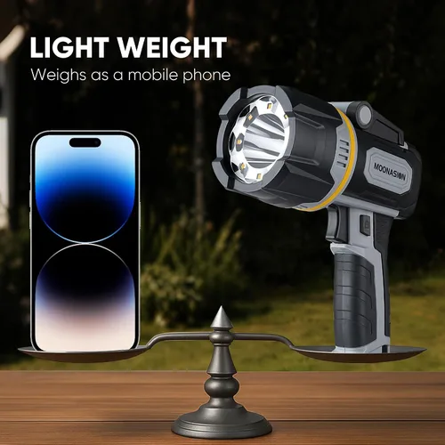 Miniatura 7 de Foco Recargable de 100000 Lúmenes, Linterna de Foco LED Superbrillante con Luz COB y Soporte Plegable, Foco de Mano Grande de Larga Duración
