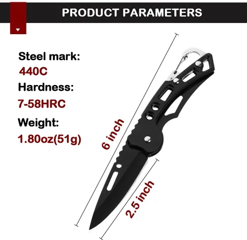 Miniatura 3 de Cuchillo plegable de bolsillo, hoja súper afilada de solo 2.5 pulgadas, bueno para acampar supervivencia actividades en interiores y exteriores