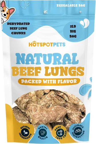 Miniatura 15 de Hotspot Pets Golosinas para perros de pulmón de cordero deshidratadas de un solo ingrediente, bolsa grande de 1 libra, totalmente natural, fabricada