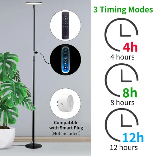 Miniatura 4 de chiphy Luces de cultivo, luz de planta de espectro completo de 85" para plantas de interior, temporizador de 4/8/12H, lámpara de cultivo de 40W, 10