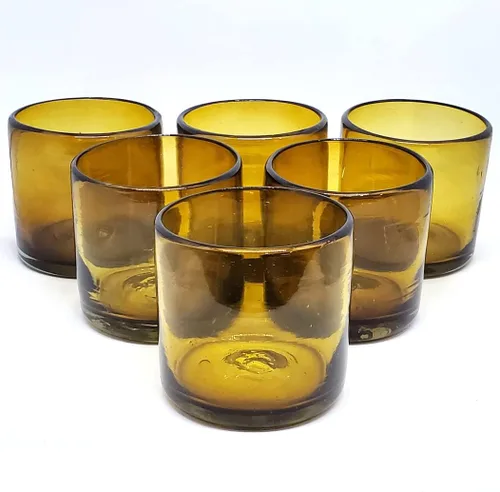 Miniatura 10 de Vasos cortos de ámbar sólido de 9 onzas (juego de 6), vidrio reciclado, sin plomo, sin toxinas (vaso de 9 onzas)
