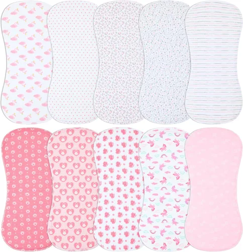 Miniatura 9 de Juego de 10 paños para eructar para bebés niños y niñas - Paño orgánico para eructos de bebé, toallitas para bebé, trapos para eructos, paños