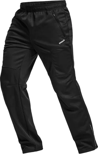 Miniatura 8 de TSLA Pantalones de ciclismo térmicos a prueba de viento para hombre, pantalones de ciclismo con forro polar, pantalones de ciclismo para exteriores