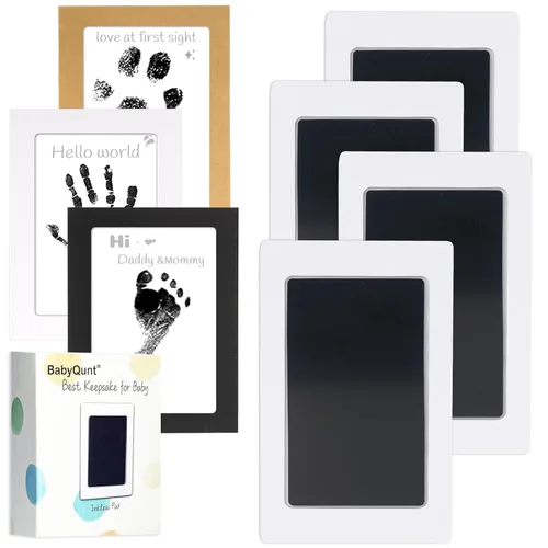 Kit de manos y huellas de bebé sin tinta, kit de almohadilla de tinta de tacto limpio, sello de pie de mano para bebé, paquete de 4 almohadillas de