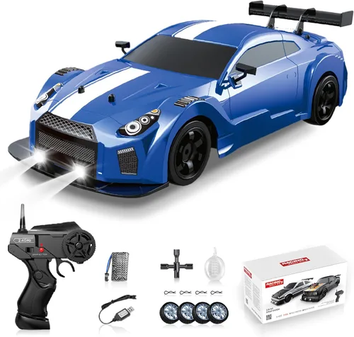 Miniatura 16 de Coche de Deriva RC 1/16 2.4GHz 4WD Coches de Control Remoto, Coches RC de Deriva Recargables de Alta Velocidad con Spray, Luces Geniales