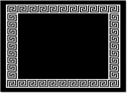Miniatura 4 de Alfombra retro negra y blanca, alfombra geométrica simple antideslizante para interiores, para sala de estar, dormitorio, cocina, comedor, oficina