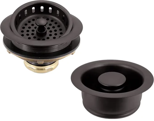 Miniatura 12 de Westbrass A2165-01 - Colador grande de cesta de cocina estilo poste de 4-1/4 pulgadas con brida de eliminación de residuos y tapón de drenaje, latón