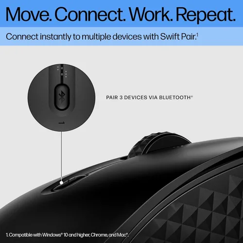 Miniatura 6 de HP Ratón Bluetooth Programable 420 – Bluetooth con Emparejamiento Rápido a 3 Multidispositivos, Batería de 2 Años, 4K DPI, Clics Silenciosos