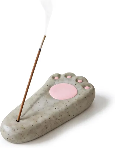 Miniatura 9 de MOUGIGI Quemador/Soporte de Palo Santo de Cerámica 5 en 1 Azul - Pequeño Portavelas y Bandeja/Cuenco para Quemar Sahumerios, Compatible con Plato