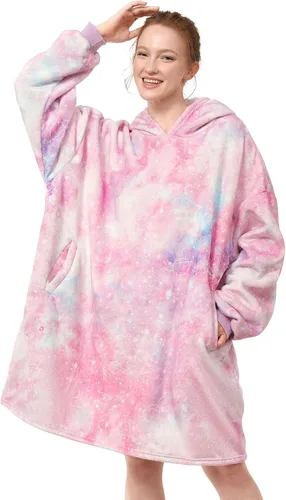 Miniatura 18 de LetsFunny Manta con Capucha, Sudadera Manta de Forro Polar Sherpa de Gran Tamaño Usable, Súper Suave Cálida y Acogedora con Bolsillo Gigante, Girasol