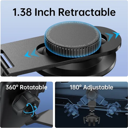 Miniatura 7 de SYNCWIRE Soporte de teléfono para coche para tablero universal [súper estable] Soporte de teléfono para coche con brazo plegable de aleación
