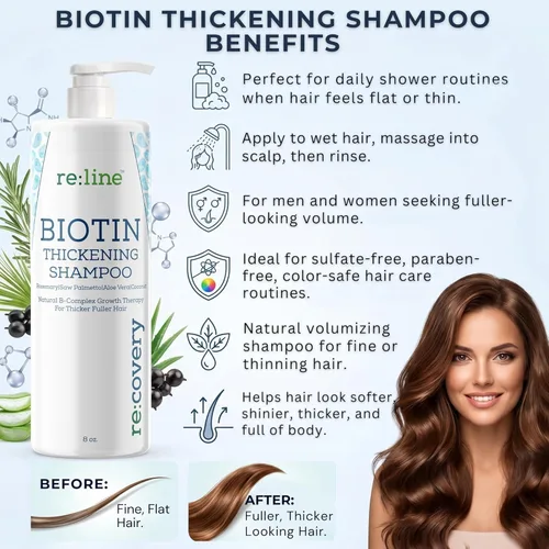 Miniatura 9 de Paisle Botanics Champú espesante de biotina, fórmula voluminizadora natural para cabello fino o adelgazante y un volumen de aspecto más completo