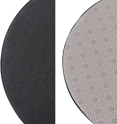 Miniatura 4 de Cojín redondo suave para dormitorio, oficina, cocina, comedor, cojín antideslizante para silla y cojín de asiento de 14 pulgadas, negro (YZ210918)