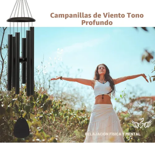 Miniatura 3 de FSVGYY Campanillas de viento para exteriores, decoración grande, tono profundo, tonos melódicos relajantes, campanillas de viento para exteriores