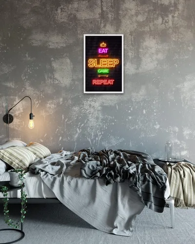 Miniatura 5 de LIFVEAN Pósteres de juegos para habitación de niños, decoración de pared para niños, decoración de dormitorio, póster de luz negra de videojuegos