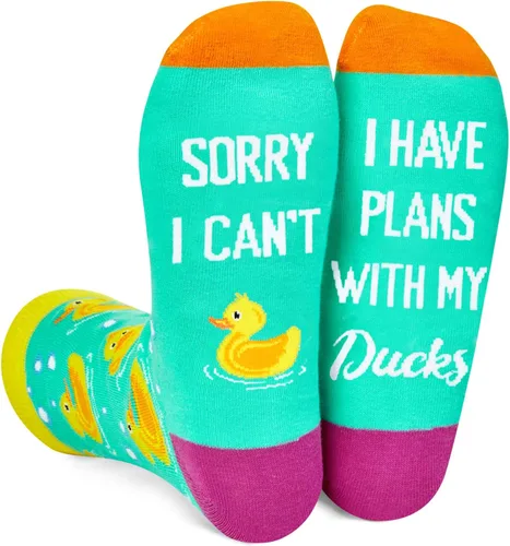 Zmart Calcetines divertidos de goma para mujer, calcetines de pato lindos para hombres, regalos de pato de goma, regalos para amantes de los patos