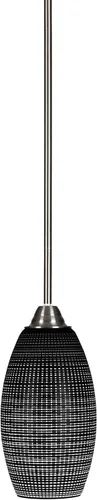 Miniatura 221 de Toltec Lighting Paramount - Mini colgante de 1 luz en acabado negro mate con cristal de arte perla de 7 pulgadas y estilo negro