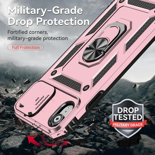 Miniatura 2 de HNHYGETE Funda para iPhone XR con protector de pantalla HD: [grado militar de 20 pies probada en caídas] Funda protectora para cámara deslizante a