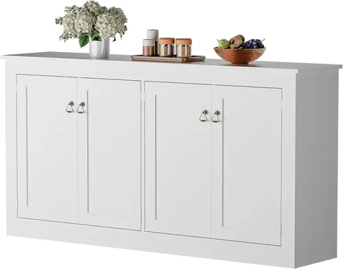 Miniatura 11 de Cozy Castle Gabinete de buffet con almacenamiento – Armario de almacenamiento de cocina, mesa consola de madera, cafetería, armarios decorativos