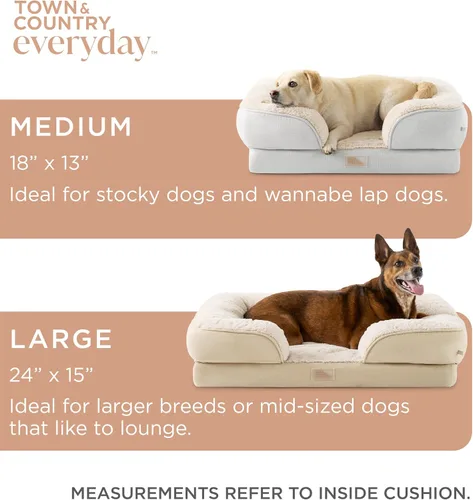 Miniatura 7 de Town & Country Everyday CuddleTown Cómoda Cama Sofá para Mascotas con Refuerzo Sólido, Espuma Tipo Caja de Huevos de Apoyo y Calmante, Base Gris