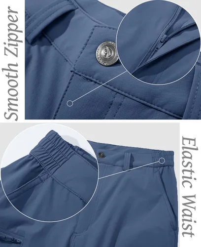 Miniatura 5 de MAGCOMSEN Pantalones de senderismo para hombre, 6 bolsillos, resistentes al agua, pantalones de trabajo de pesca Ripstop, ligeros, de secado rápido