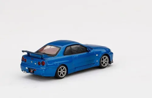 Miniatura 3 de True Scale Miniatures Modelo de automóvil compatible con Nissan Skyline GT-R (R34) V-Spec II Bayside Blue Edición Limitada 1/64 Modelo de automóvil