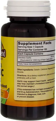 Miniatura 4 de Nature's Blend Cápsulas de ajo inodoro, 1250 mg, 100 unidades (1 paquete)