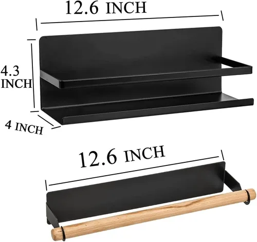 Miniatura 2 de Estante magnético para especias, soporte magnético para toallas de papel para refrigerador, refrigerador, organizador para cocina, apartamento, sin