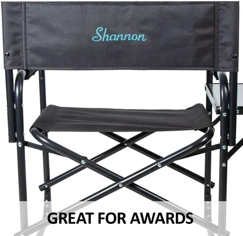 Miniatura 4 de Dura-Tech Silla plegable de directores con mesa, color azul marino, cómoda y duradera, capacidad de peso de 250 libras, mesa auxiliar plegable