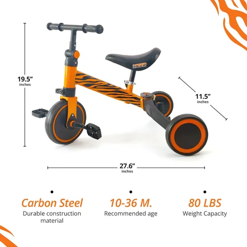 Miniatura 3 de Hurtle Triciclos 3 en 1 para niños, bicicleta de entrenamiento de equilibrio, convertible para niños pequeños, juguetes de equitación